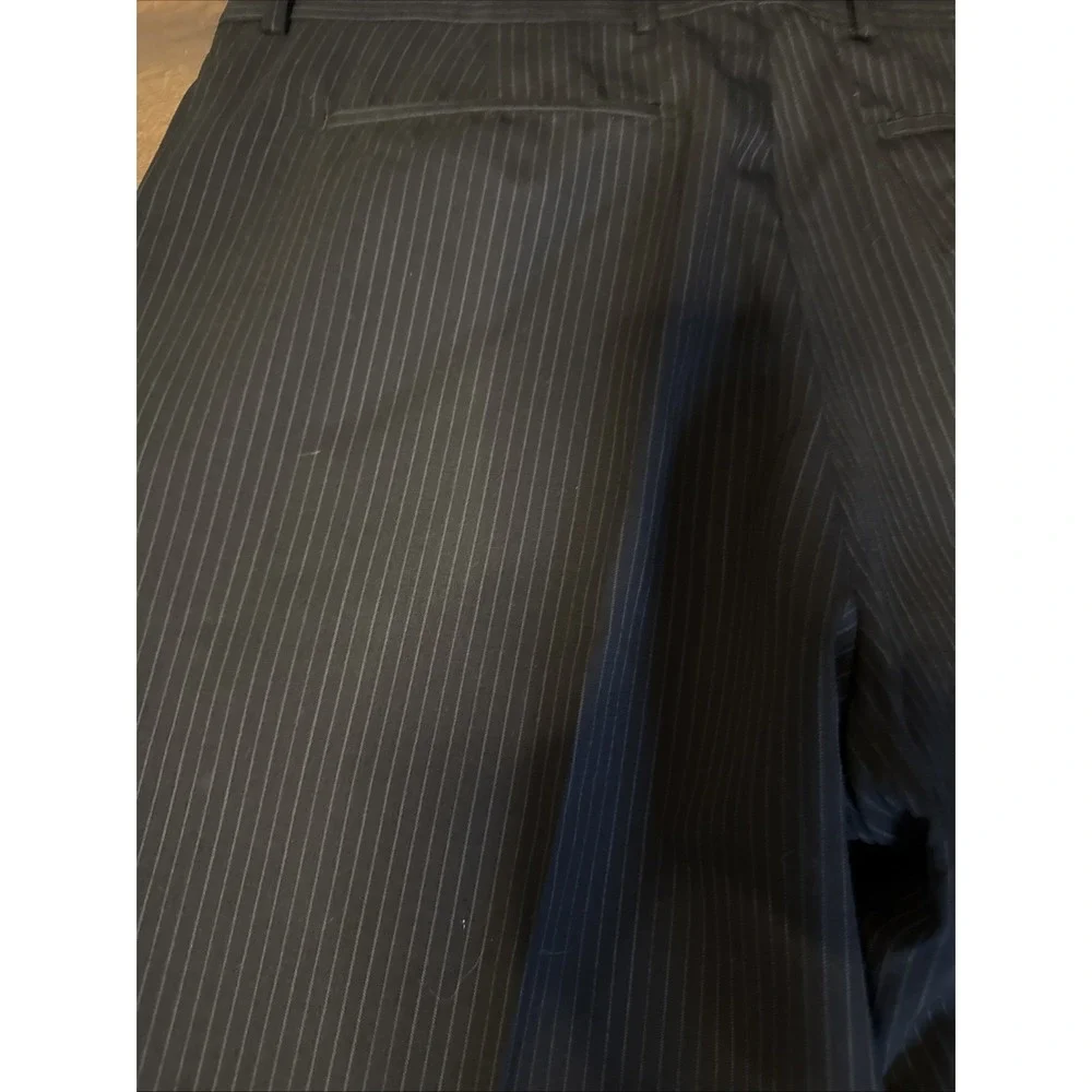 Banana Republic Tailored Fit Wool Dress Pants Men's 35x30‎ Gray Striped Charcoal